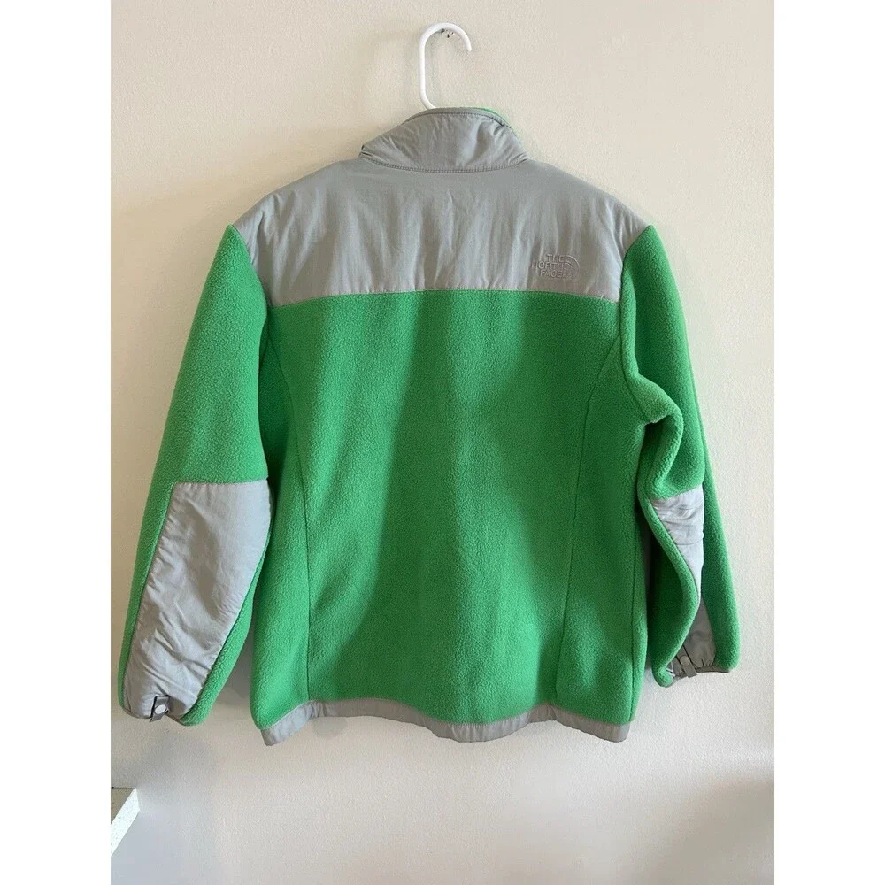 THE NORTH FACE DENALI JACKET Girls Size XL Green Gray SRP $109